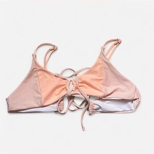 women’s small Pink and white bikini top #beachwear